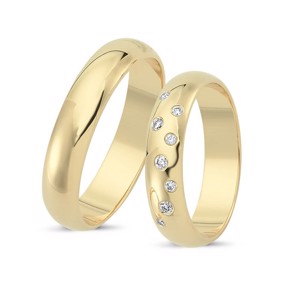Ringe aus 14 Karat Gold - 8 Brillanten. Kampagne "Süße Liebe